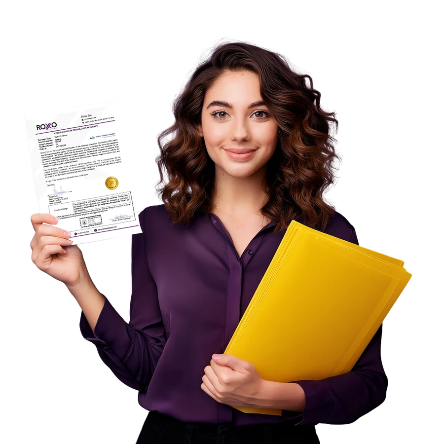 Certified translation portfolio example