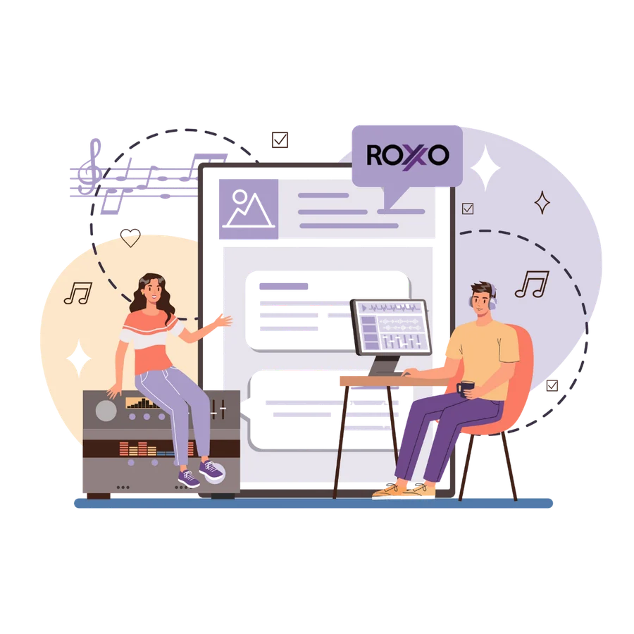Illustration representing audio and video transcription services