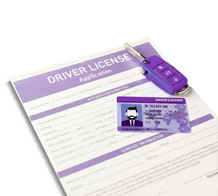 Driver license document ready for certified translation
