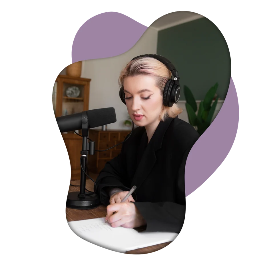 Person providing audio and video transcription services