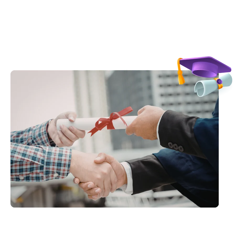 Student with translated academic records for a university application