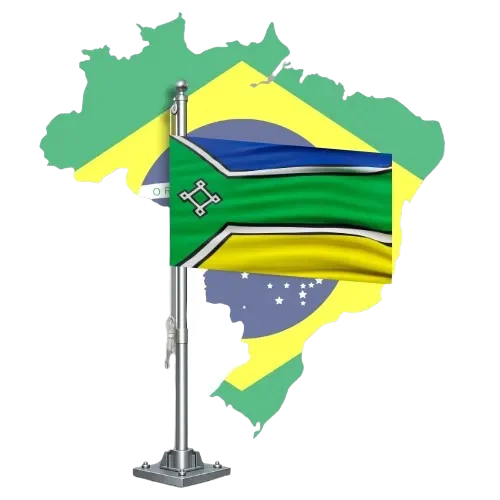 Bandeira do Amapá sobre o mapa do Brasil, para tradutor juramentado no Amapá