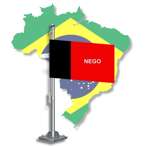 Bandeira da Paraíba sobre o mapa do Brasil, para tradutor juramentado na Paraíba