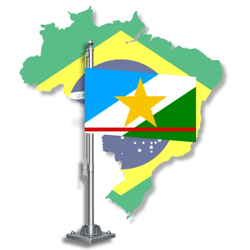 Bandeira de Roraima sobre o mapa do Brasil, para tradutor juramentado em Roraima