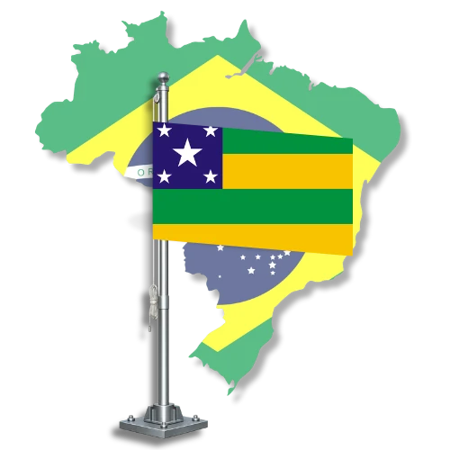 Bandeira de Sergipe sobre o mapa do Brasil, para tradutor juramentado em Sergipe