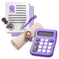 Ícono de conversión de moneda para traducciones certificadas, calculadora y documentos