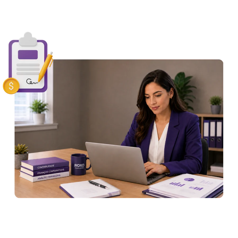 Client requesting a financial translation online with a 5.0 Google rating