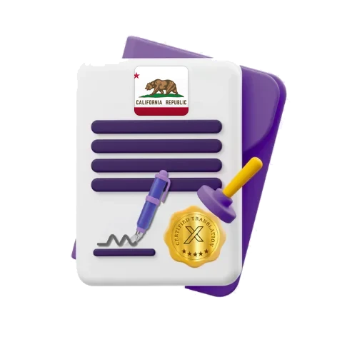 Certified translation of official documents in California for USCIS and institutions