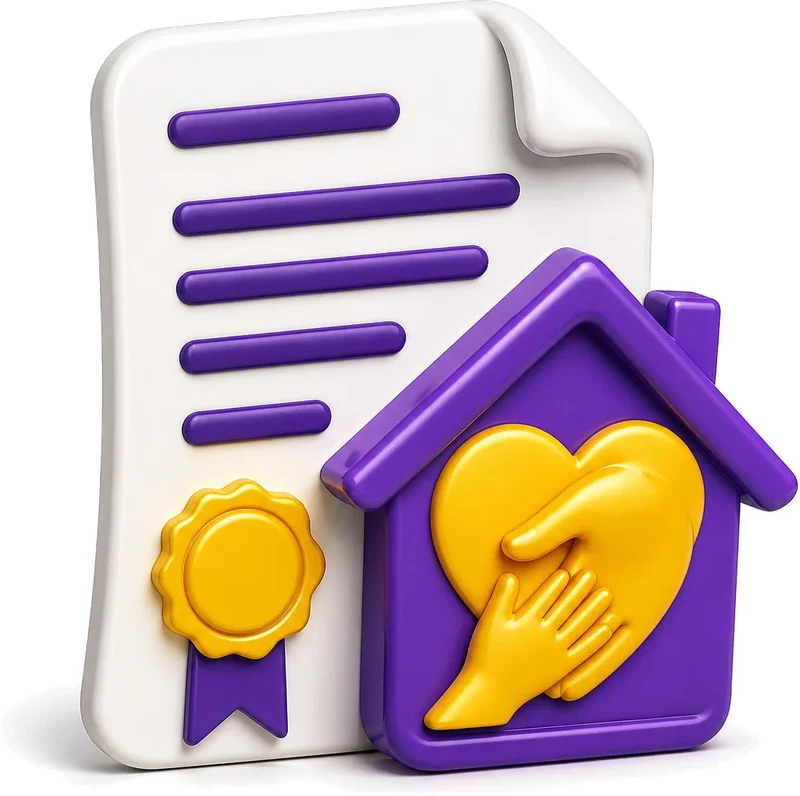 Adoption document with a family symbol, ready for translation