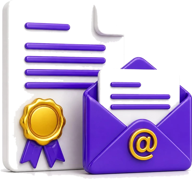 Emails: 3D illustration of the document