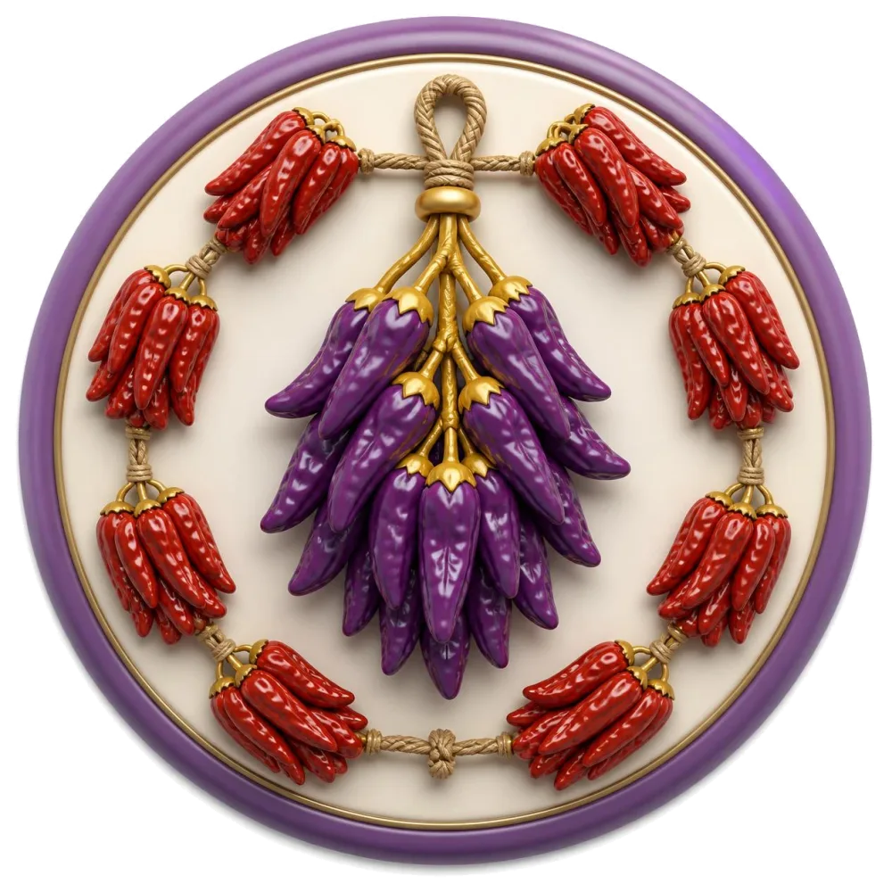 Strings of red paprika peppers linked by twine, the language pairs with Hungarian