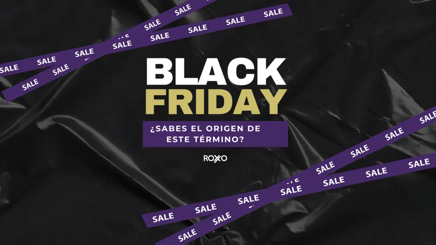Diseño Black Friday con texto “¿Sabes el origen de este término?”.