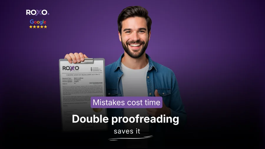 Double proofreading process ensuring certified translation accuracy
