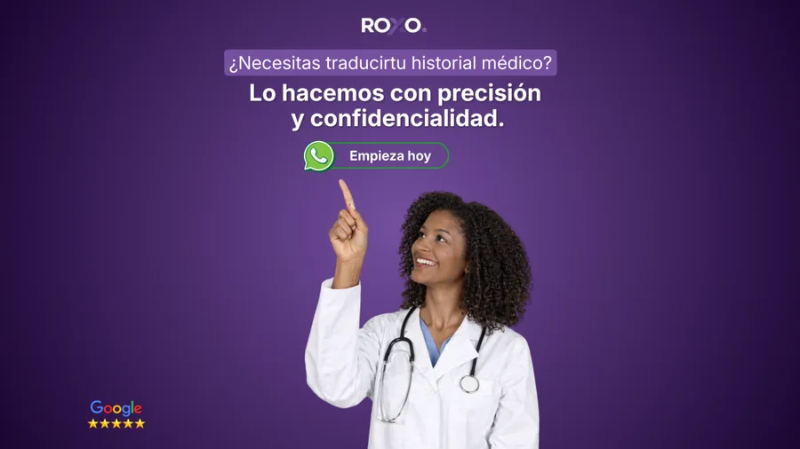 Traducción certificada de historial médico en español a inglés para Estados Unidos