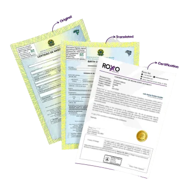 Partida de nacimiento traducida al inglés con traducción certificada aceptada por el USCIS