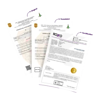 Certidão de antecedentes criminais traduzida para o inglês com tradução certificada para o USCIS