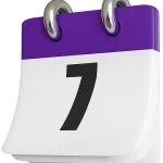 Calendar icon indicating certified translation customer service 7 days a week