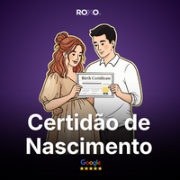asal segurando certidão de nascimento com texto sobre tradução certificada aceita pela USCIS