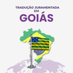 Roxo Traduções — tradução juramentada em Goiás, bandeira do estado sobre mapa do Brasil, serviço 100% online, botão contate-nos