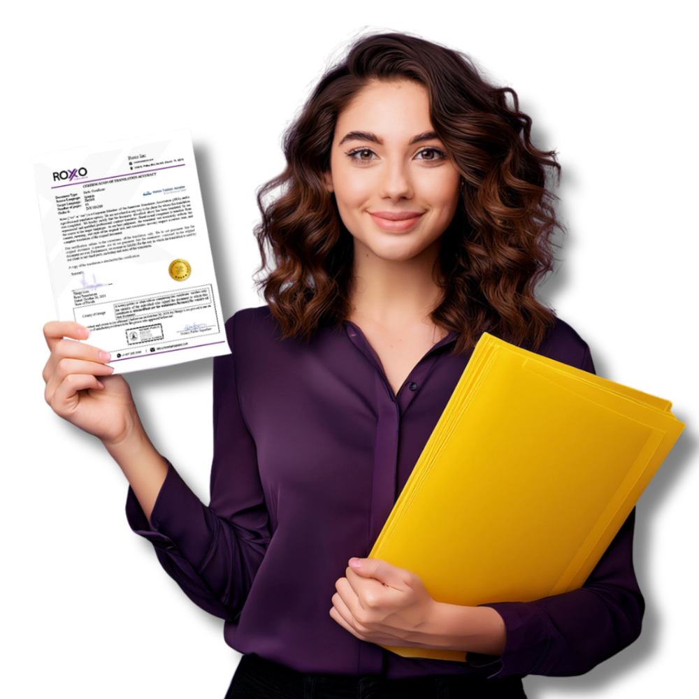 Traductor certificado en Lucedale traduciendo un certificado para USCIS con entrega digital